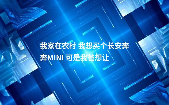 我家在农村 我想买个长安奔奔MINI 可是我爸想让
